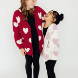 Coconut/Light Pink Heart Cozy Socks