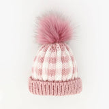 Pink Buffalo Check Pom Pom Hat
