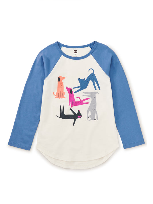 Yoga Dogs Graphic Raglan Tee