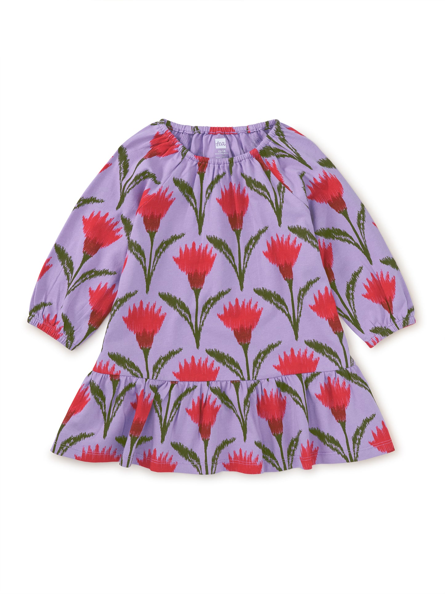 Blouson Sleeve Dress - Ikat Thistle