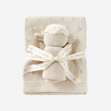Pique Blanket & Lamb Lovey Set