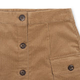 Corduroy Button Front Skirt - Camel