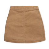 Corduroy Button Front Skirt - Camel