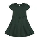 Quilted Skater Dress- Hunter Green