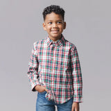 Stretch Poplin Shirt, Christmas Plaid