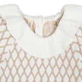 Ruffle Collar Raglan Sweater Dress- White