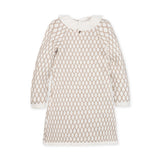 Ruffle Collar Raglan Sweater Dress- White