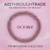 Adult October Birthstone Roll-On Bracelet