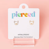 White Dog Earrings