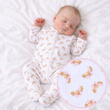 Petit Croissant Print Zip Footie
