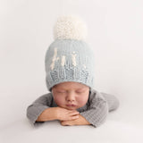 Hi. Knit Blue Beanie Hat