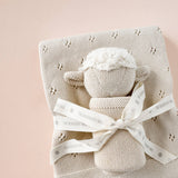 Pique Blanket & Lamb Lovey Set