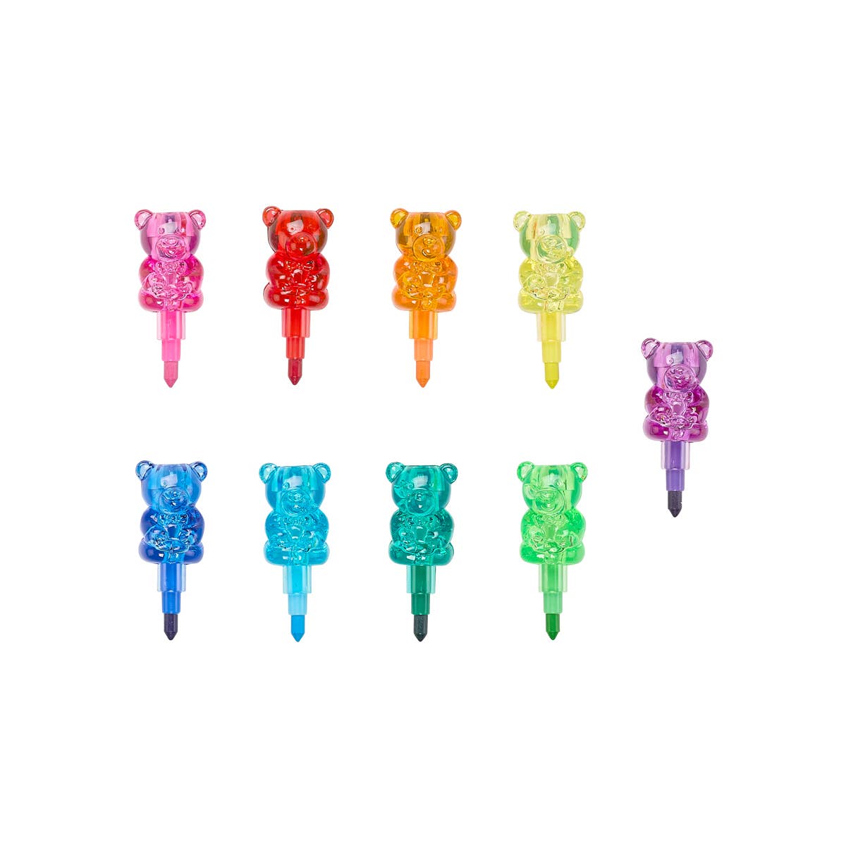 Individual gummy bear crayons