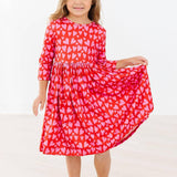 Hearts & Hugs 3/4 Sleeve Pocket Twirl Dress