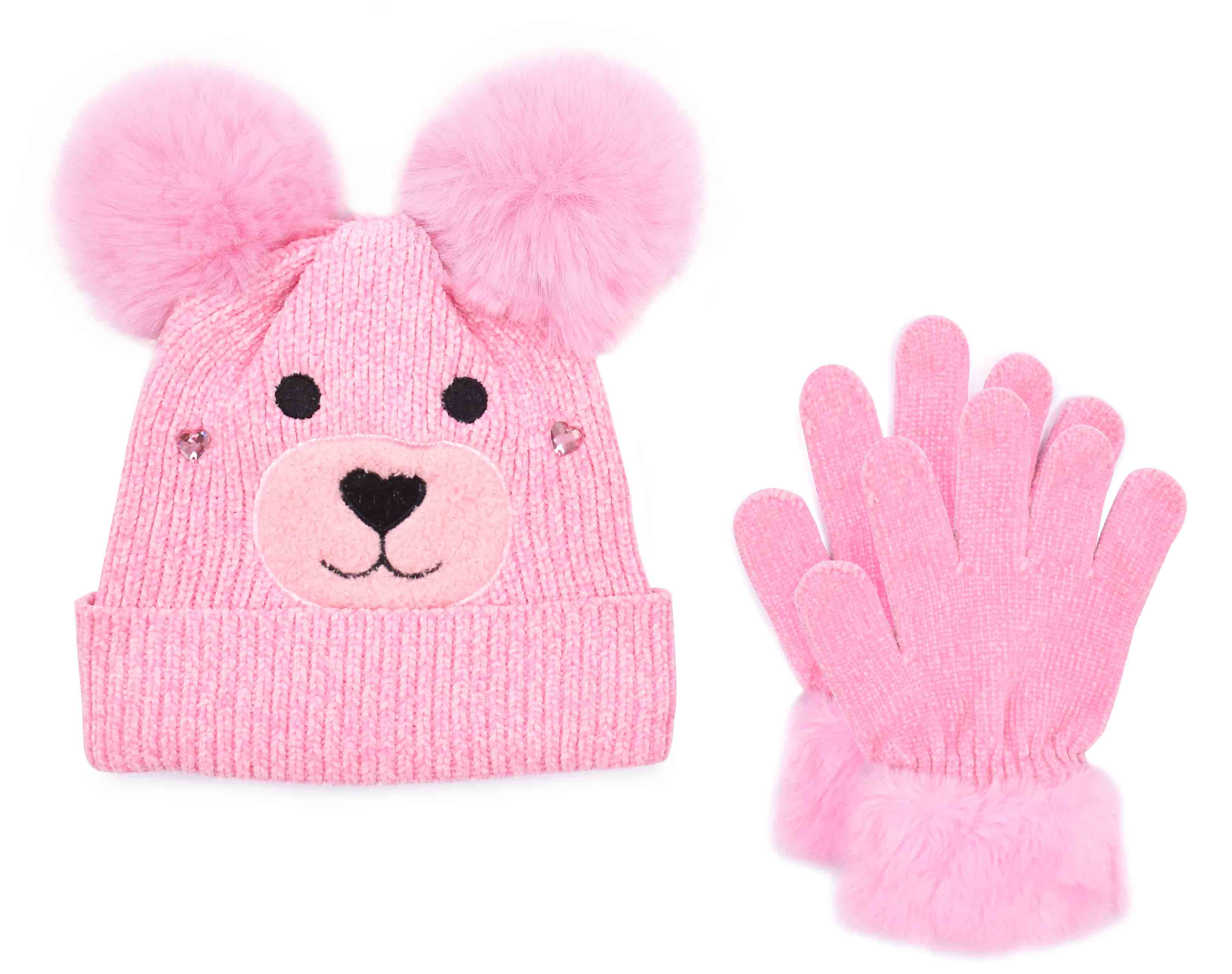 Miss Winny the Teddy Chenille Hat & Glove Set