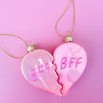 Pink BFF heart ornament