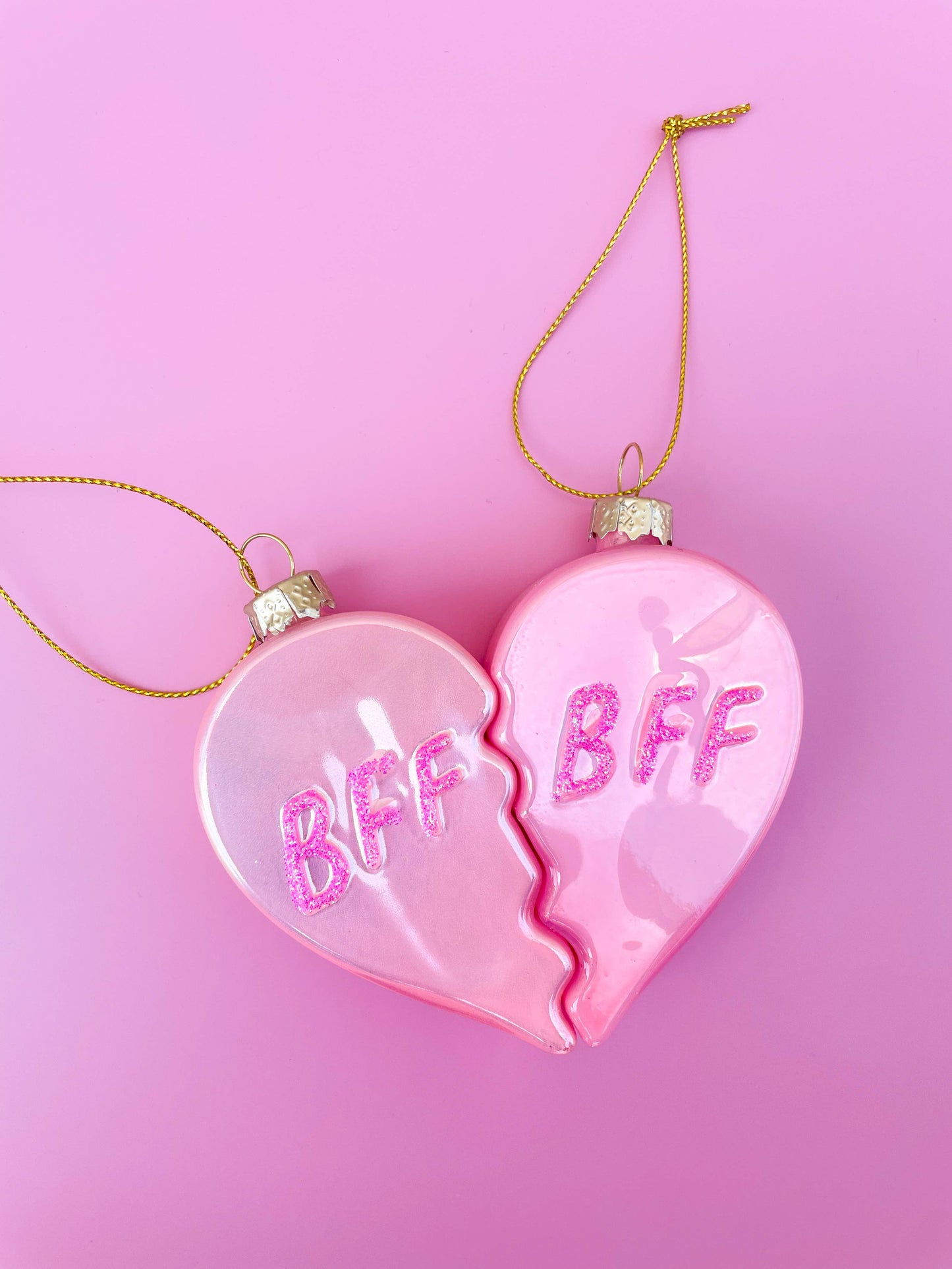 Pink BFF heart ornament