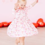 Melt My Heart 3/4 Sleeve Ruffle Twirl Dress