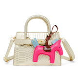 Pink Crocodile Pony Handbag