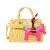 Yellow Crocodile Pony Handbag