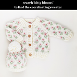 Bitty Blooms White Beanie Hat