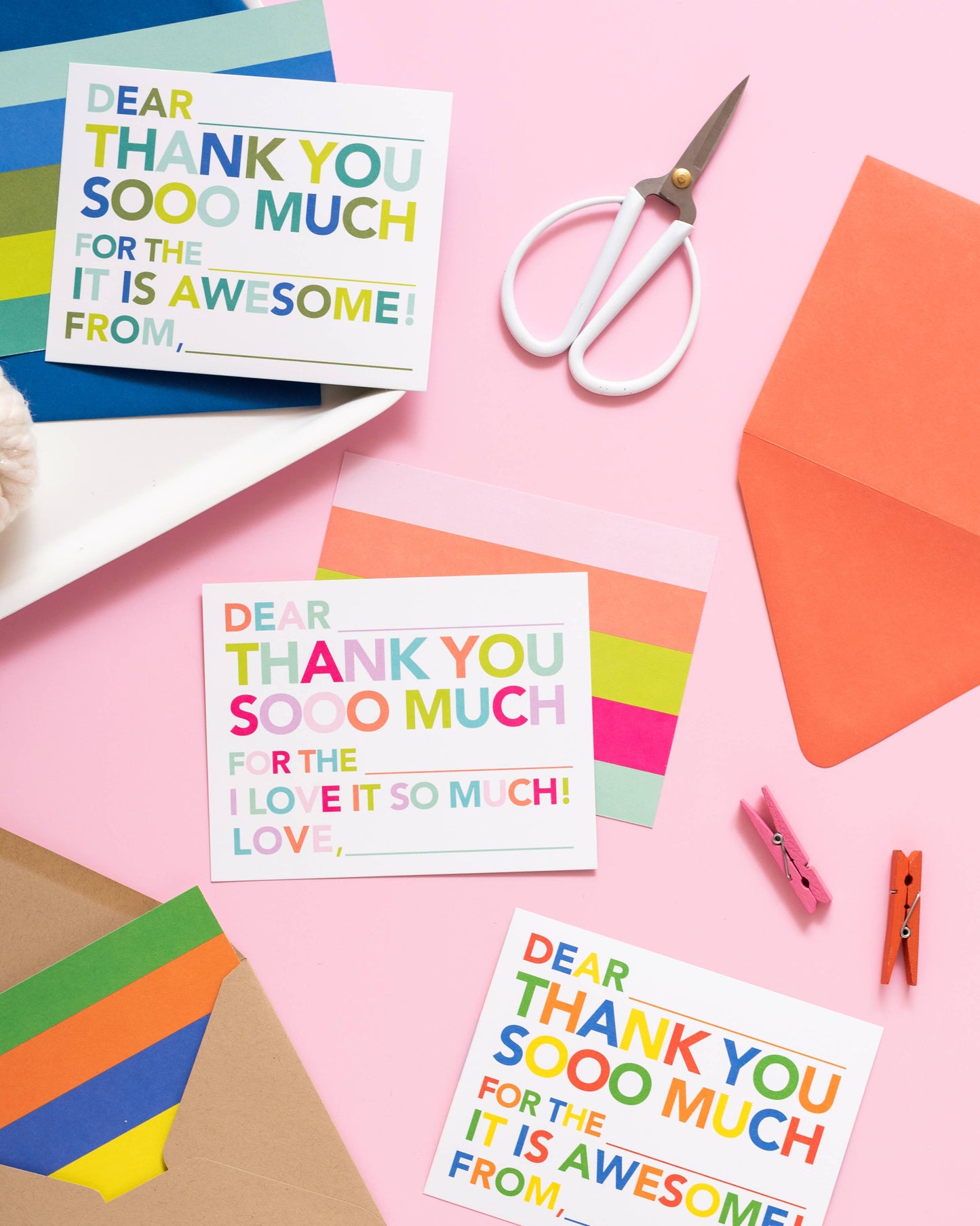 Fill In Thank You Notes - Pink