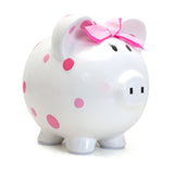 Pink Polka Dot Piggy Bank