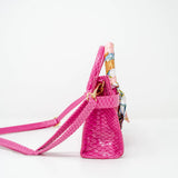 Hot Pink Crocodile Scarf Handbag