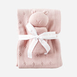 Pique Blanket & Bear Lovey Set