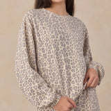 Oversized Sweatshirt- Blue Leopard