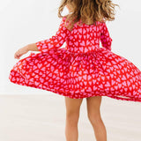 Hearts & Hugs 3/4 Sleeve Pocket Twirl Dress