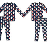 Vintage Santa Two Piece Jammies-Navy