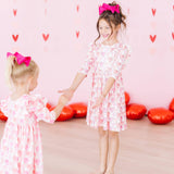 Melt My Heart 3/4 Sleeve Ruffle Twirl Dress