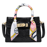Hot Pink Crocodile Scarf Handbag