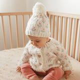 Bitty Blooms White Cardigan