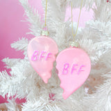 BFF heart ornament
