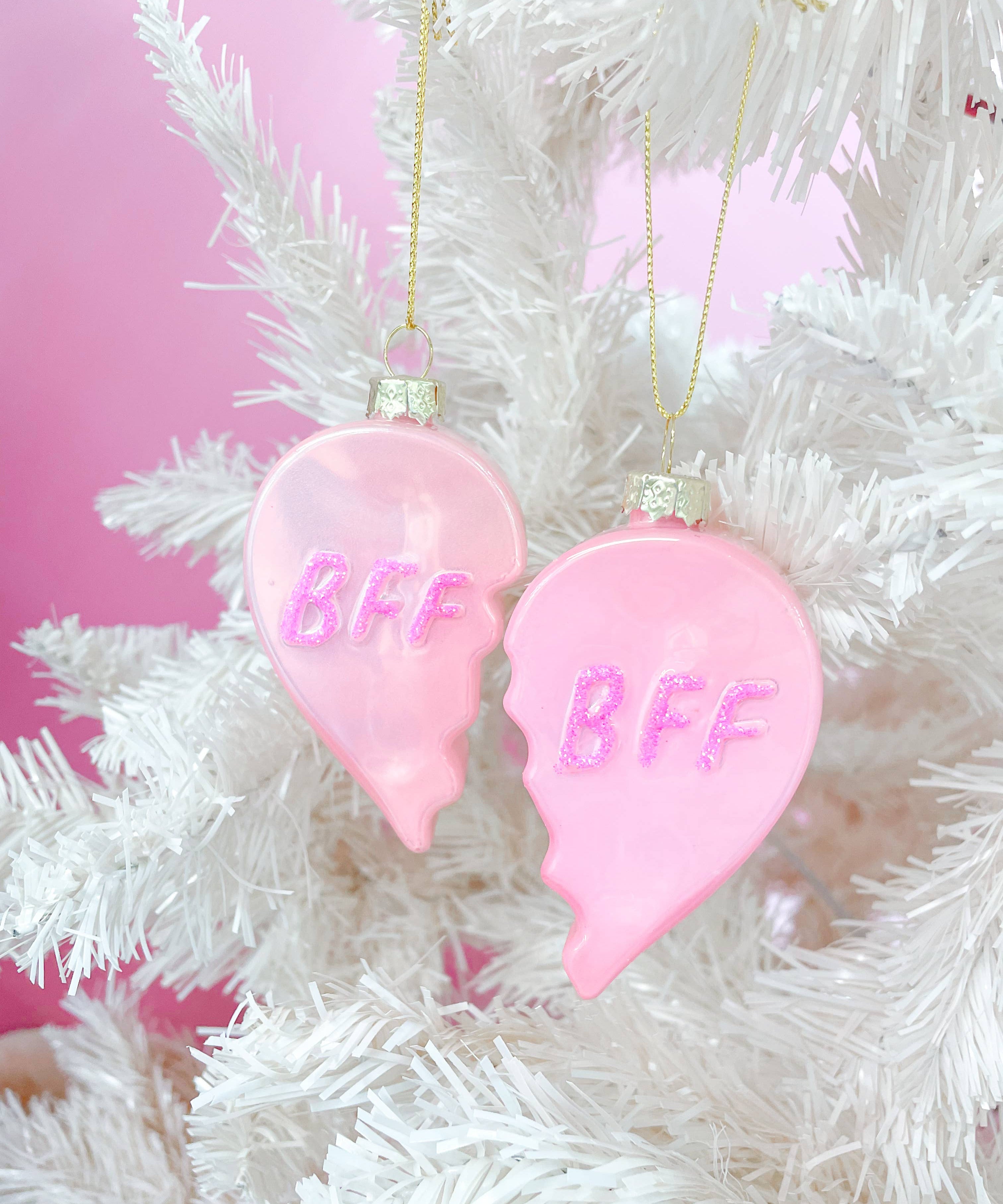 BFF heart ornament