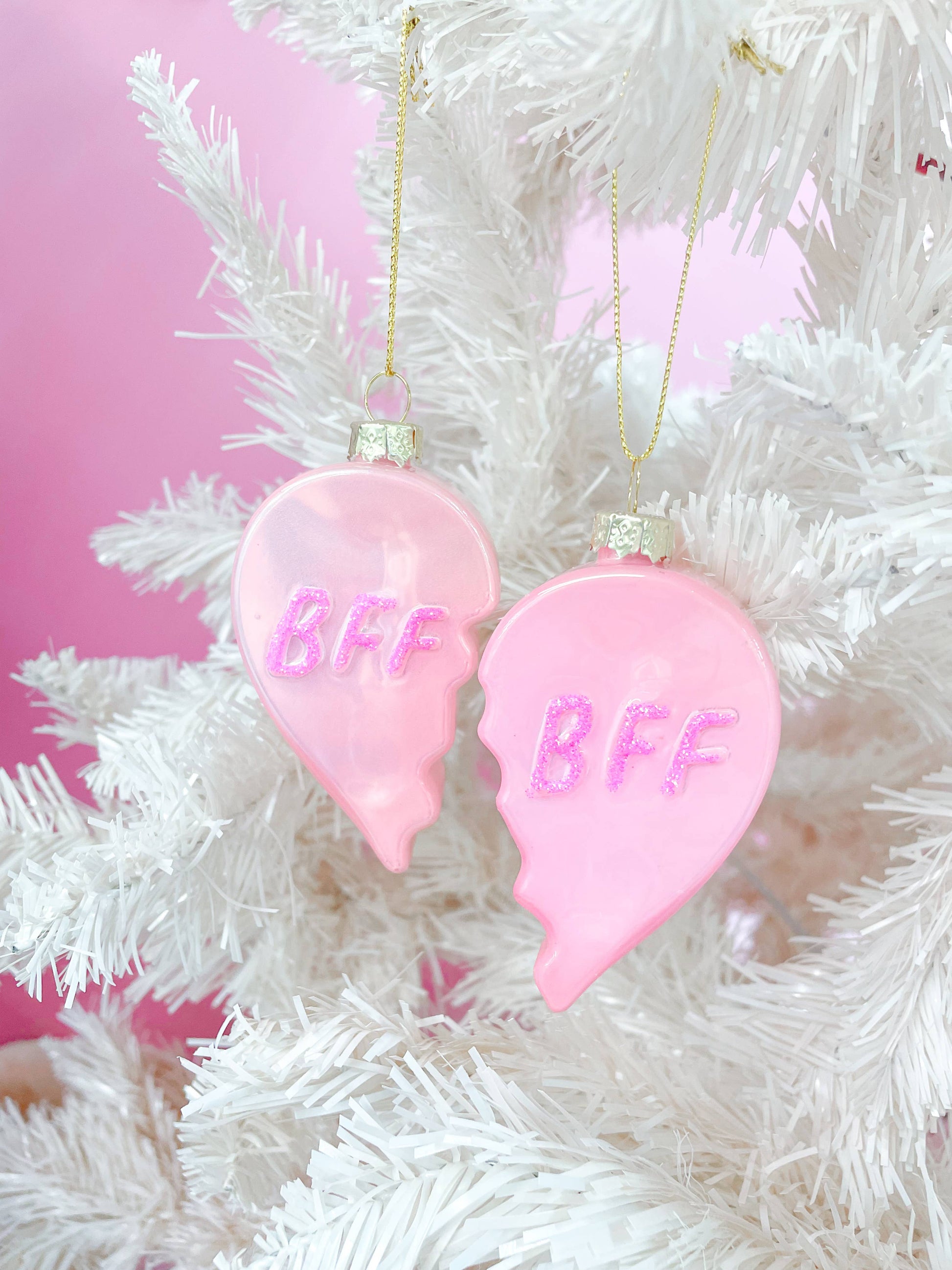 BFF heart ornament