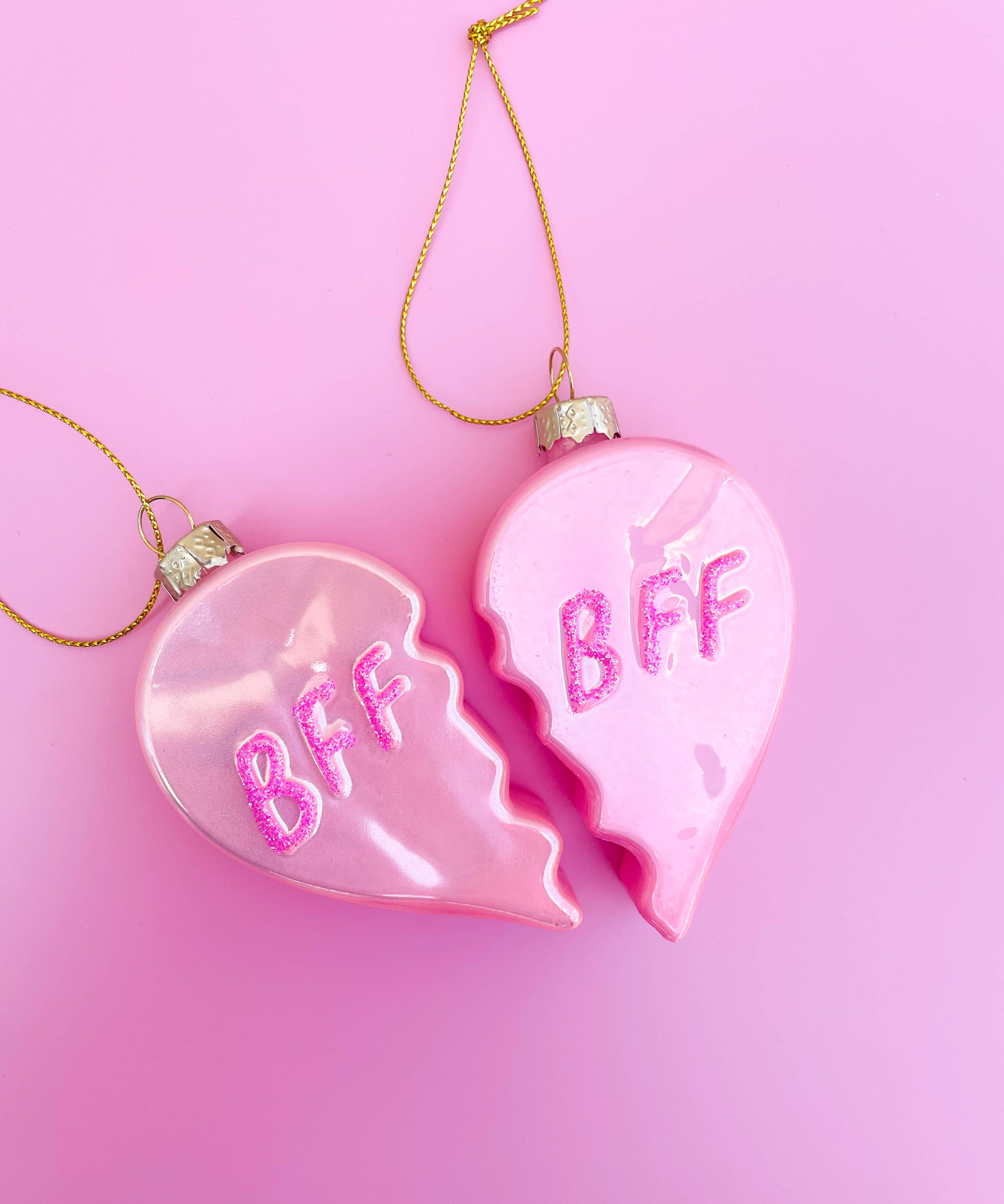 BFF heart ornament