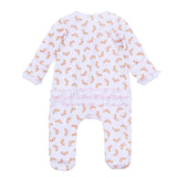 Petit Croissant Print Zip Footie