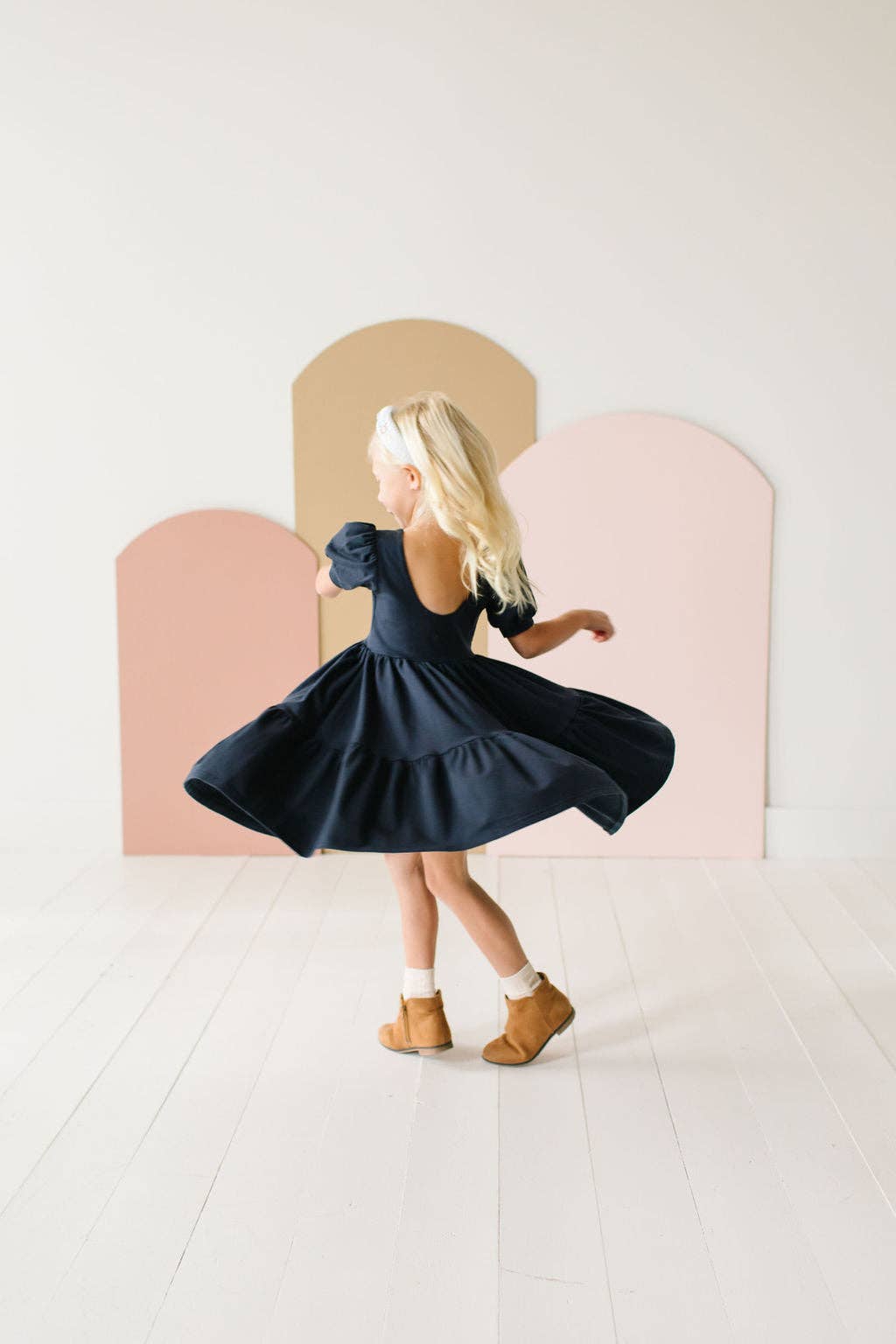 Puff Dress in Navy