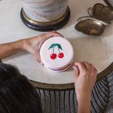 Velvet Jewelry Zip Case Cherries