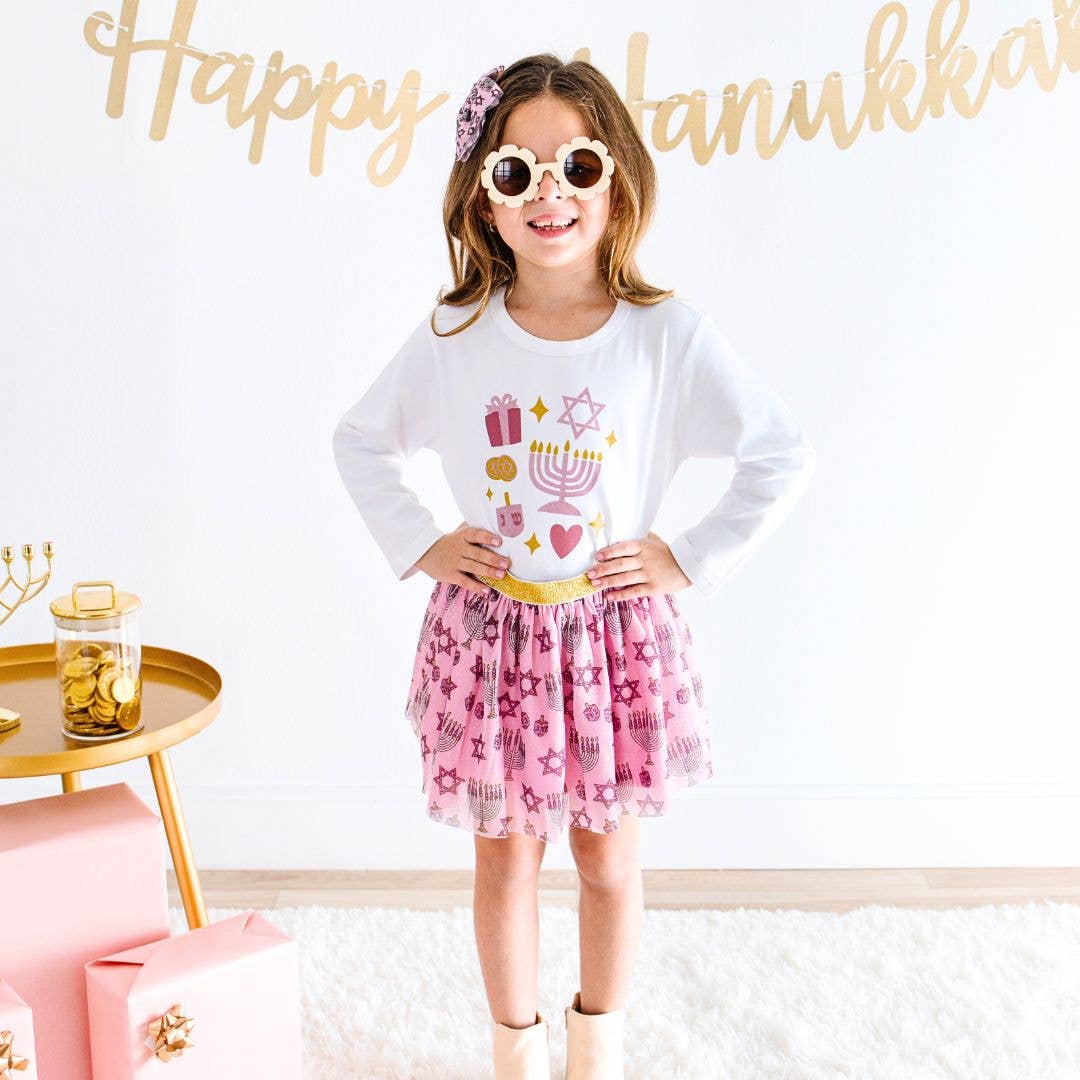 Girl Wearing Hanukkah Shirt