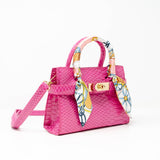Pink Crocodile Scarf Handbag