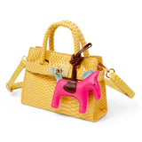 Yellow Crocodile Pony Handbag