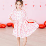 Melt My Heart 3/4 Sleeve Ruffle Twirl Dress