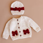 Red Bow Cardigan Kids Baby Sweater Christmas Holiday Love