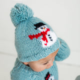 Snowman Surf Blue Beanie Hat
