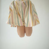 Short Sleeve Twirl Dress in Pastel Stripes