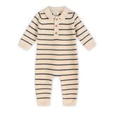 Stripe & Collar Jumpsuit